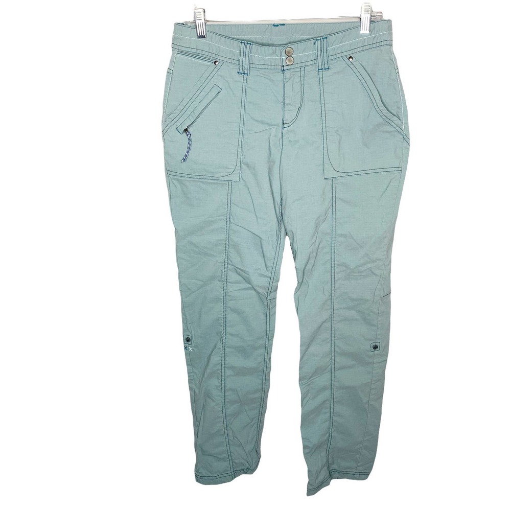 Title Nine Blue Green Ripstop Convertible Hiking Pants Size 6